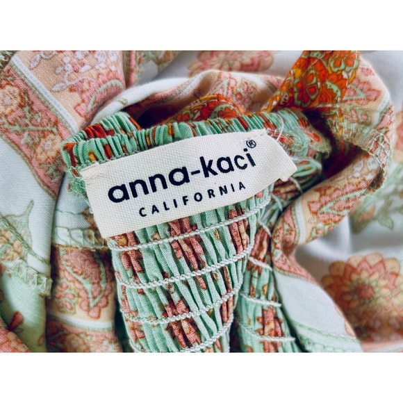 Anna Kaci Maxi Dress Feminine Ruffle Sz Sm Peasant Boho Flounce Milkmaid NWT - Picture 6 of 7